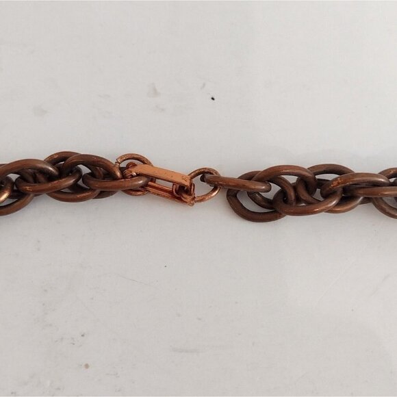 Vtg Mid Century Frank Rebajes Tragedy Comedy Modernist Statement Copper Necklace - Picture 5 of 7